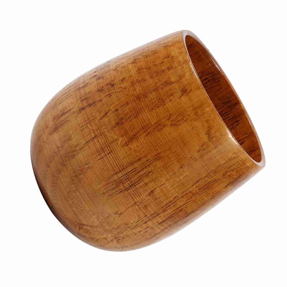 Solid Structure Wood Wooden Mug Heat Resist Smooth Coffee Cup Retro With Handhold Japan Style Cup Home Leisure