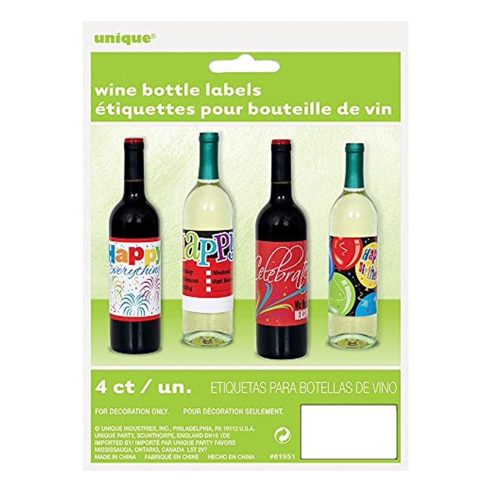 Unique Party Happy Birthday Wine Bottle Label
