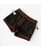 Unisex Spring Khaki Corduroy High-Waist Wide-Leg Shorts - Slimming Coffee Color, Single Button Closure