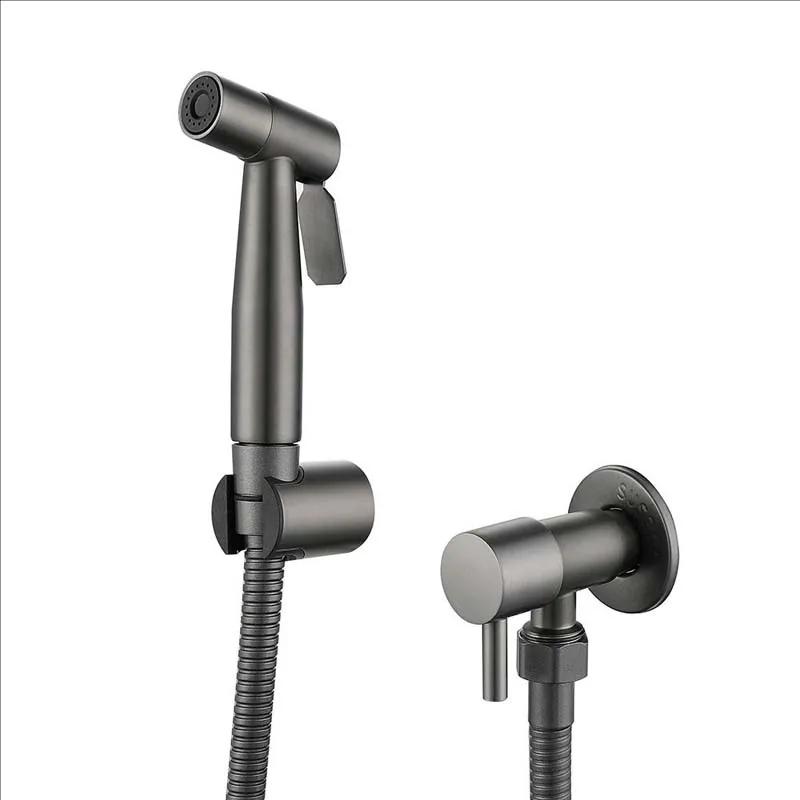 Set Accesorii Spray Bideu Portabil Auriu Periat Faucet Bideu Negru pentru Baie Pulverizator Autocurățare