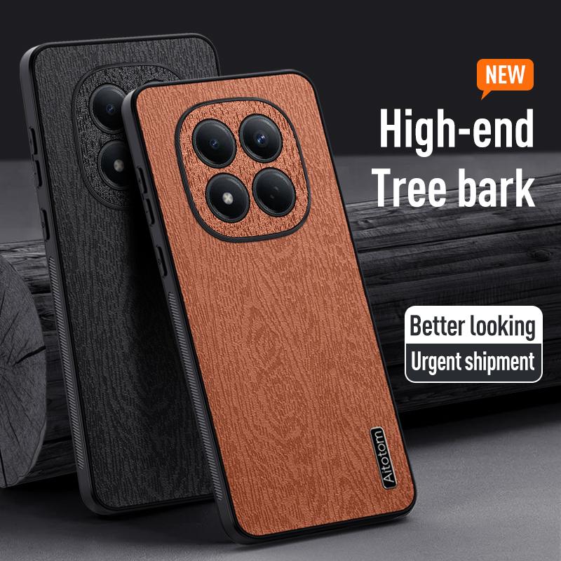 Luxury Tree Pattern Leather Skin Case For Xiaomi Redmi Note 15 14 Pro 5G 4G Xiaomi 15T 14T Pro Hybrid TPU+PU Shockproof Matte Phone Cover Cases