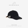 Hat Female Japanese-Style Retro Side Patch Pure Color Baseball Cap Minimalist Casual Spring and Summer Sun Hat Soft Peaked Cap Men