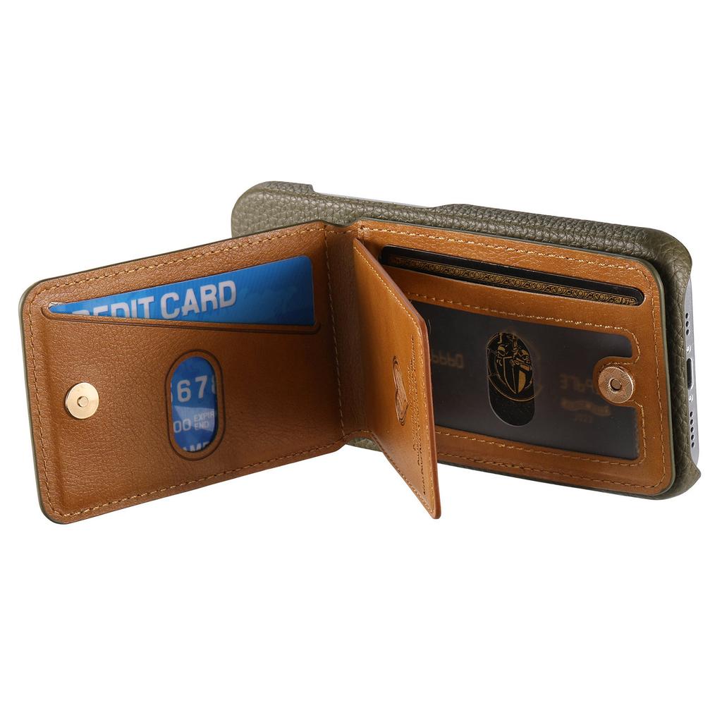 For Google Pixel 10 Pro XL/9 Pro XL Case with Mirror Card Holder RFID Blocking Litchi Texture PU PC Phone Back Cover