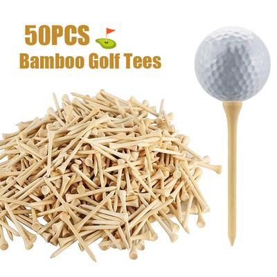 50 SZTUK Bambusowe Drewniane Kołki do Golfa 4 Rozmiary 42mm/54mm/70mm/83mm Uchwyt na Piłeczkę do Golfa Akcesoria Treningowe do Golfa