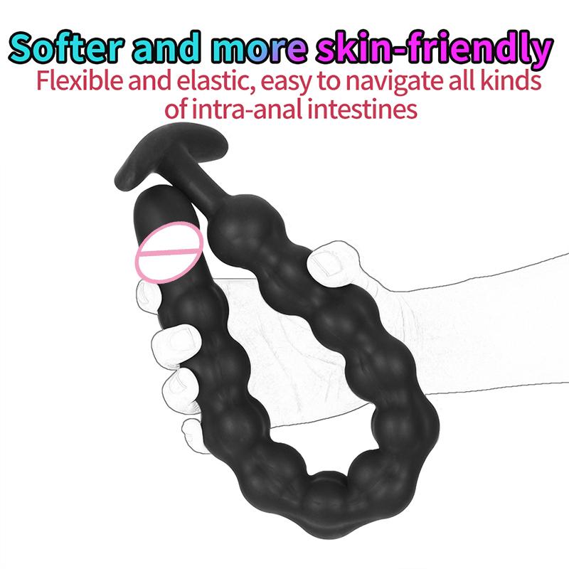 Extra-long Anal Dildo Butt Plug Prostate Massager Adult Gay Anal Beads Deeper Stimulation G-spot Clitoral Sex Toys for Men Women