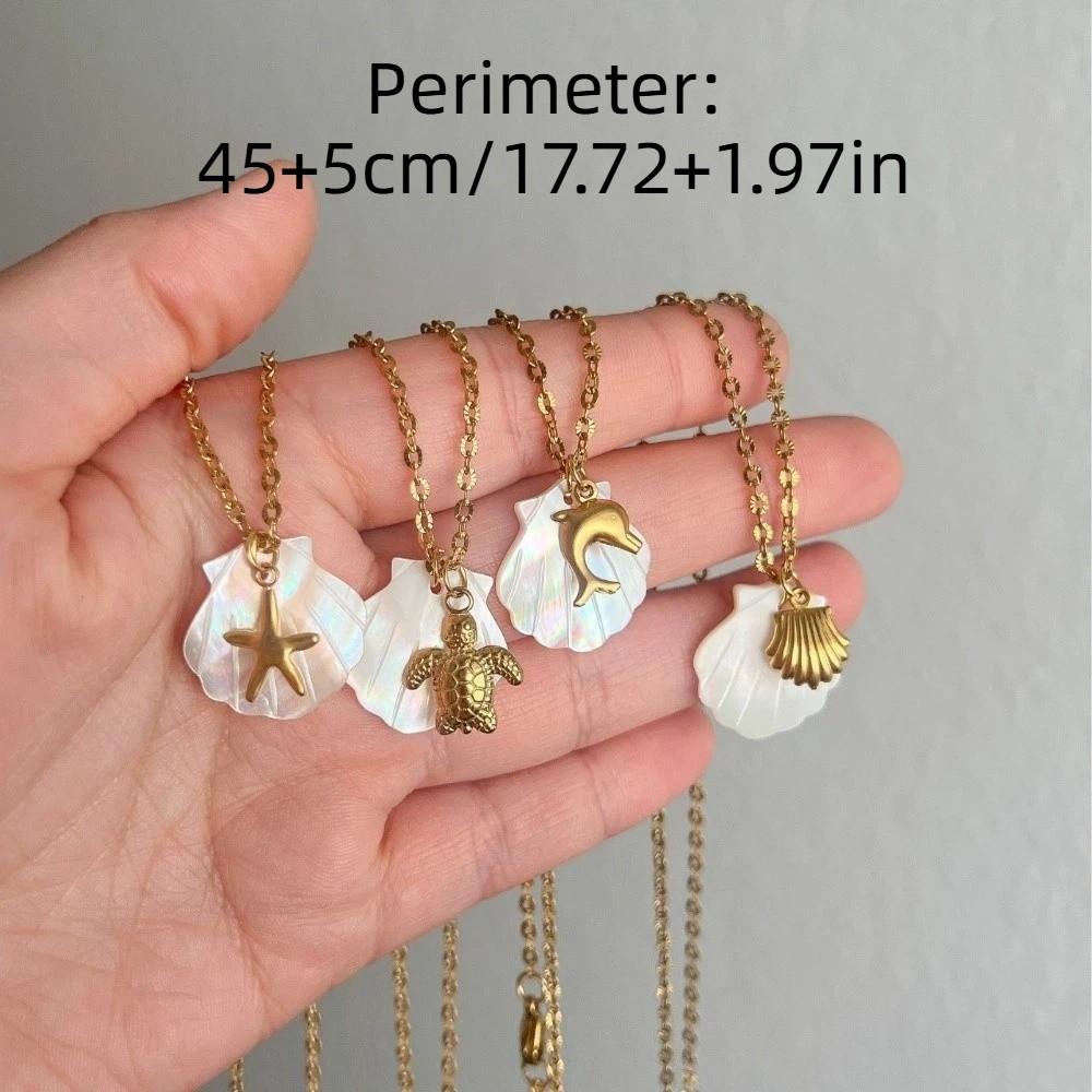 Fashion Shell Necklace Boho Style Sea Turtle Beach Choker Starfish Pendant Necklace Vacation