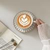 1Set 250ml Shell Coffee Cup and Saucer Set, Retro Japanese Ceramic Coffee Cup and Saucer, Suitable for Home Decoration, Home Daily Use
