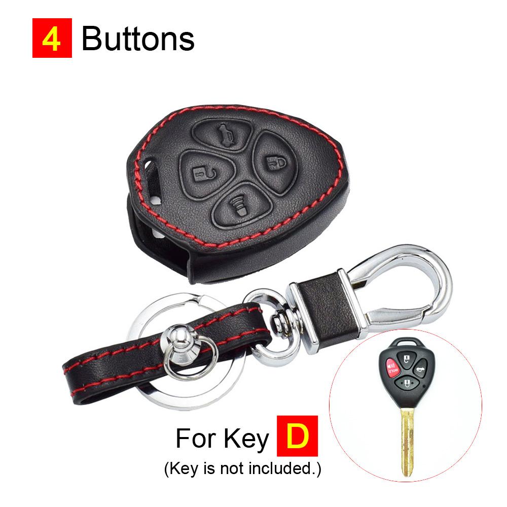 Leather Car Key Cover Remote Fobs Shell Protector Cases Auto Accessories For Toyota Camry Avalon Corolla Matrix Rav4 Venza Yaris