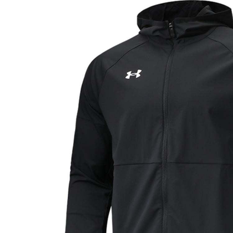 Under Armour SS22 Lässige Sportliche Einfarbige Atmungsaktive Strickjacke mit Kapuze Herrenjacke Schwarz 22500404-001