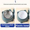 Automatic Pet Feeder Water Dispenser Slanted Opening No Power Required Cat Dog Feeders Stainless Steel 2-IN-1 Pet Bowl