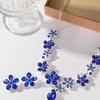 Exquisite Flower Pendant Necklace Genteel Temperament Women Jewelry Set  Dating