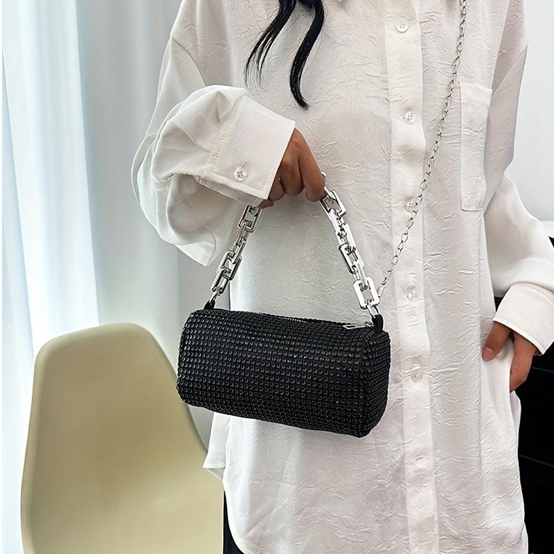 Lightweight Single Shoulder Women's Fashion Chain Rhinestone Handbag Simple and Very Suitable for Daily Use