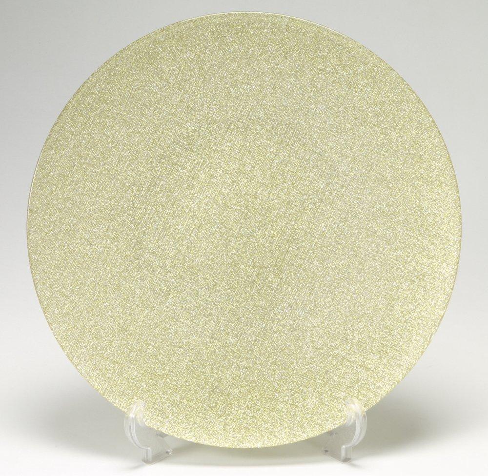 Vetro Felice Large Plate, Western Tableware, 35cm, New Gold, Glitter Glass, 323935B G022