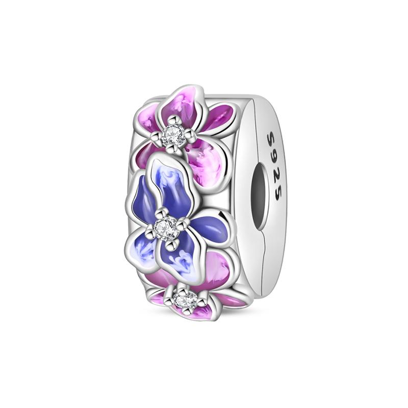 Copper Craft Plum Blossoms Azaleas Sunflowers Cherry Blossoms Sparkling Zircon Beads Charms Birthday Diy Exquisite Jewelry