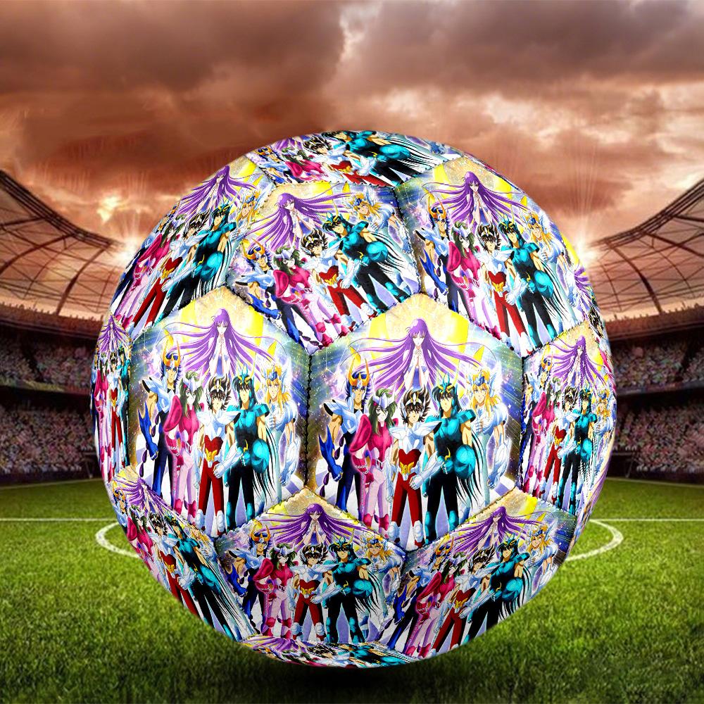 Saint Seiya Indoor Soccer Ball Size 5 Colorful All Ages Machine Stitched PVC Competition Ready Durable High-Bounce