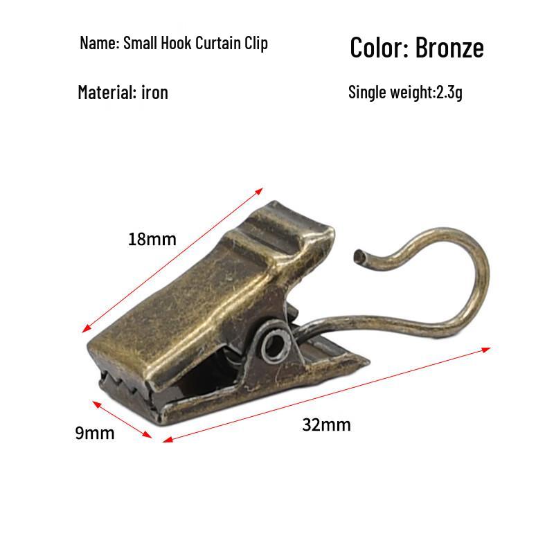 Small Metal Curtain Clips (100-Pack)