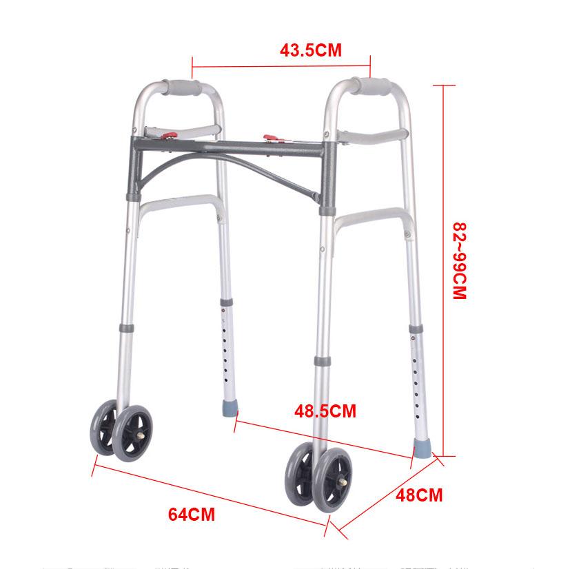 Heavy-Duty Folding Walker with Wheels for Seniors, Adults, Medical Walker, Bariatric Walker,Extra Wide Front Wheel Walker