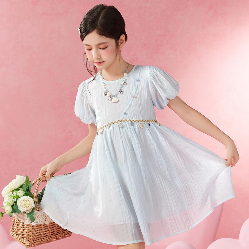 Girls  Puff Sleeve A-Line Summer Dress 130cm