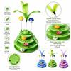 Multi Layer Interactive Cat Toy Spring Wand Cat Turntable Toy Feather Teaser  Kitten Entertainment