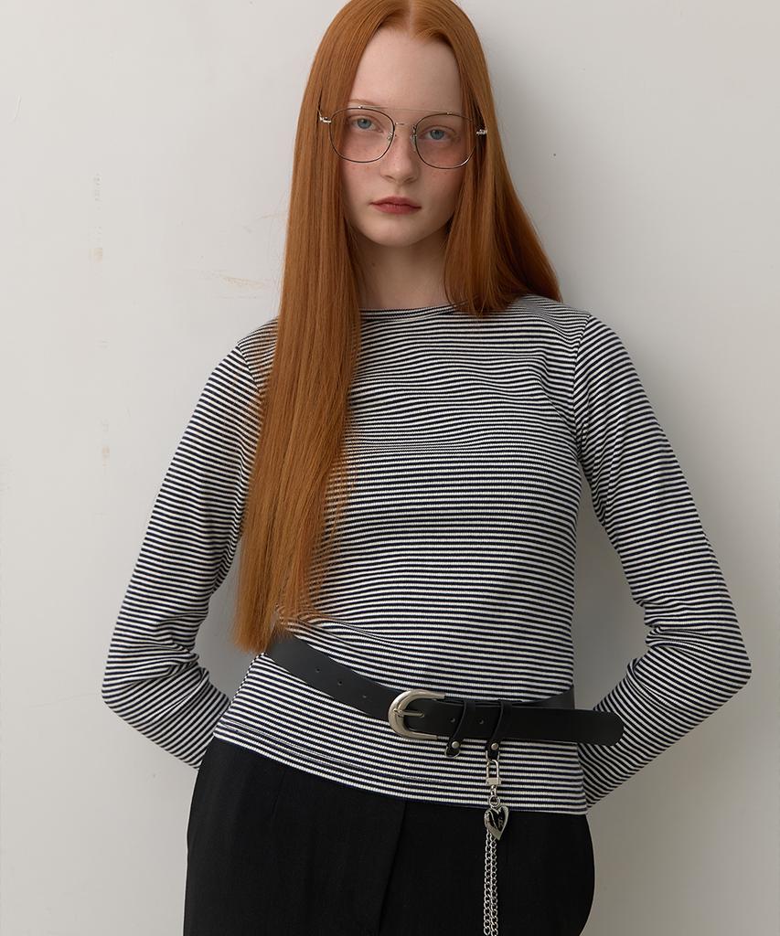 320SHOWROOM Noah Stitch Stripe Tee Navy