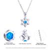 Wish new platinum snowflake white opal necklace women ins wind collarbone chain
