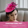 Tea Party Fascinator Headband with 3D Butterfly Decoration, Rose Red Pillbox Hat for Women, Lightweight Special Occasion Hair Accessory
