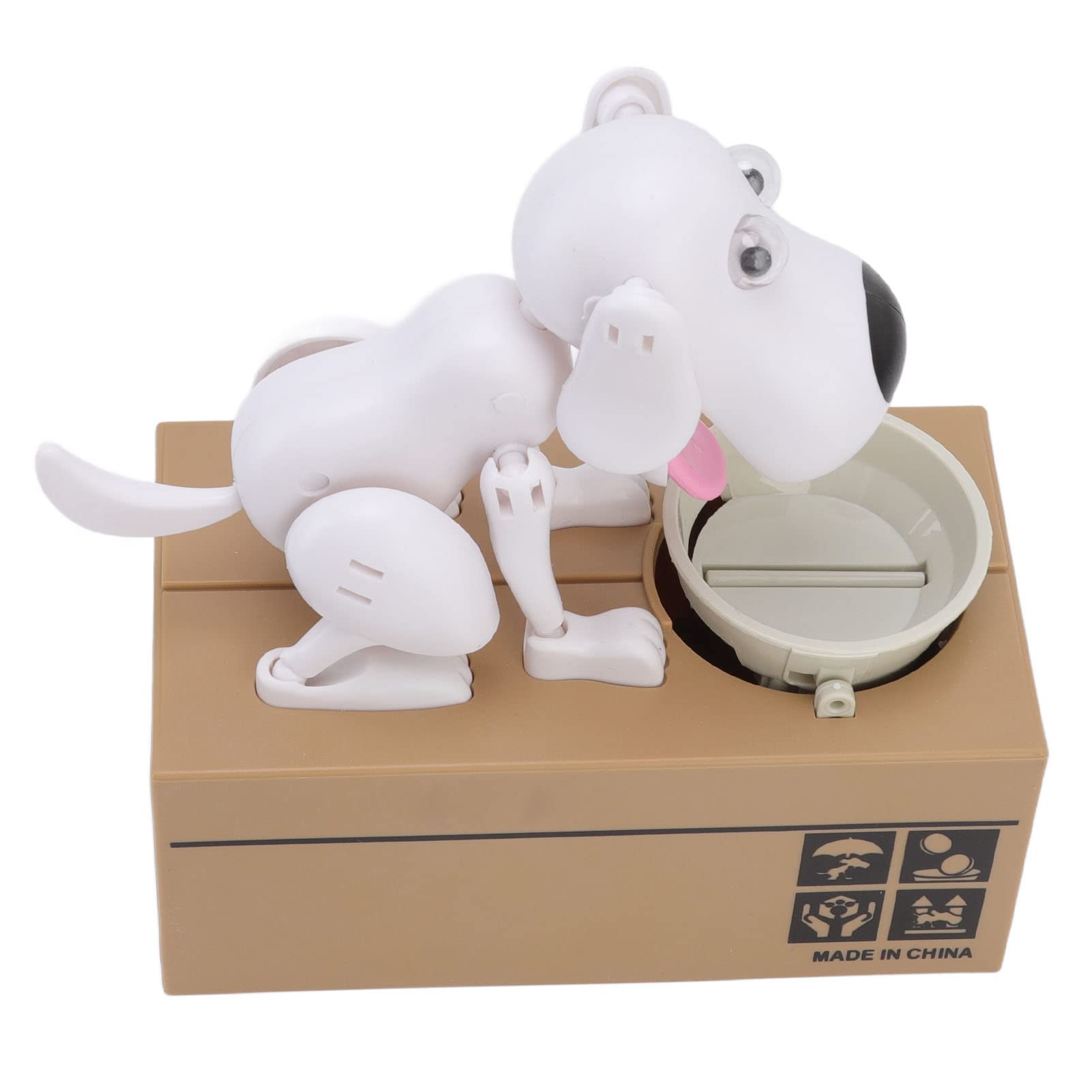 

Funny Cartoon Dog Piggy Bank with Puppy Design for Ages 6+, Kids, Money Saving, Innovative, White Dog
