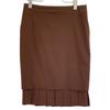 HERMES Lemaire period brown wool random tuck layered medium skirt skirt 36 BrownUsed