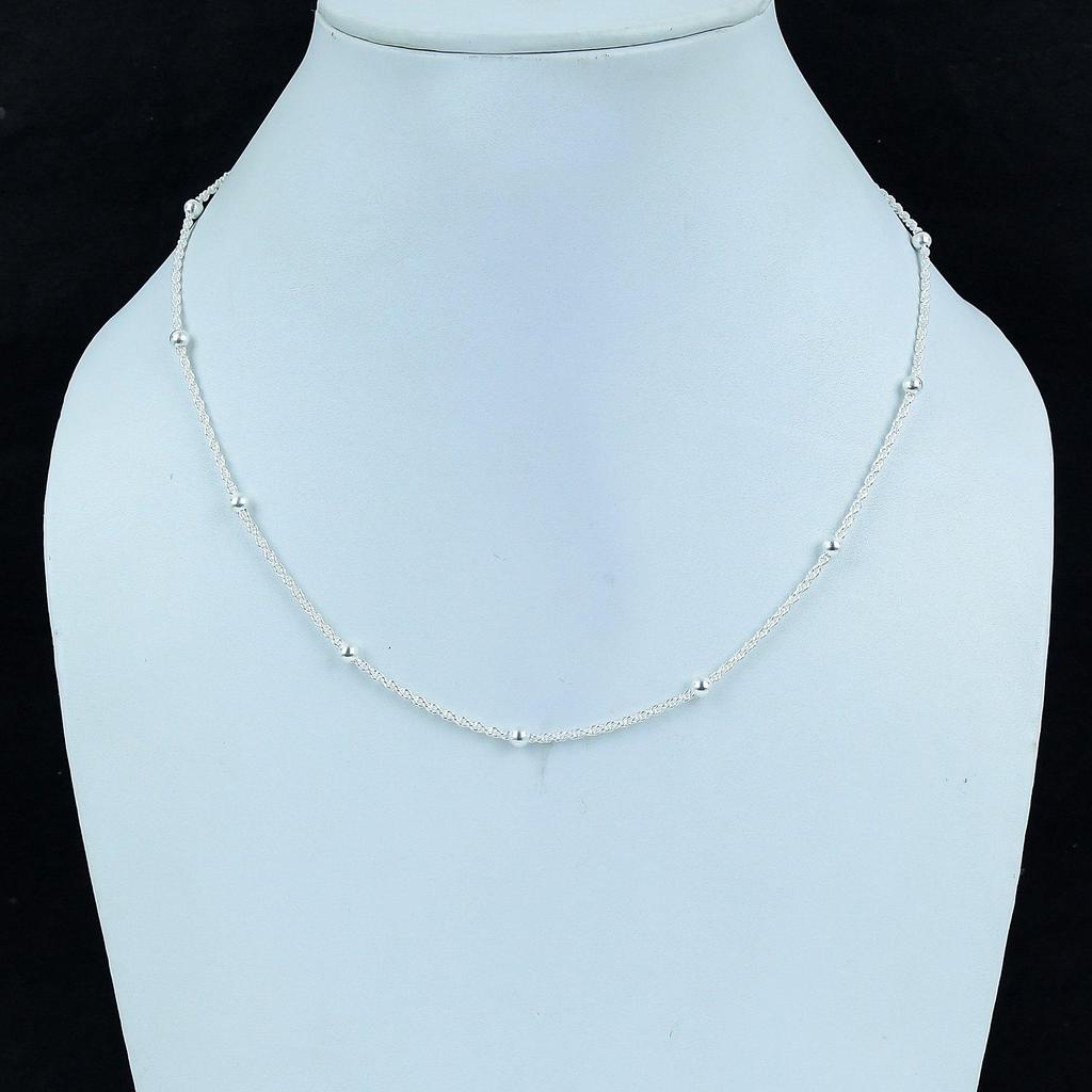 Beaded Rope Chain Chain Silver Chain, 925 Sterling Silver Chain, Chain For Pendants, Silver Chain For Pendant, Silver Chain For Pendants