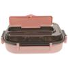 Stainless Steel Bento Box 4 Compartments Divided Lunch Box Easy Clean Buckle Design for Adults Kids Students Campers