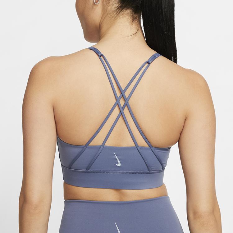 Nike Swoosh Luxe Medium Support Fitted Regular Sports Bra Women Sports Bra Finn-Blue CJ0545-491