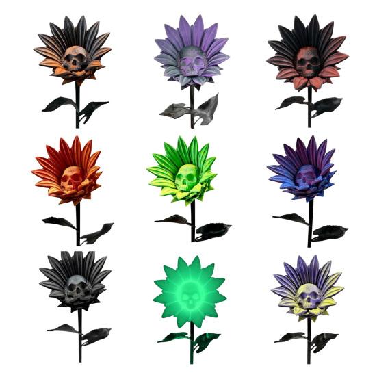 The Forbidden Sunflower Sculpture Gothic Skull Bloom Decor 3D Printed Macabre Art Halloween Ornament for Horror Home Party Decor