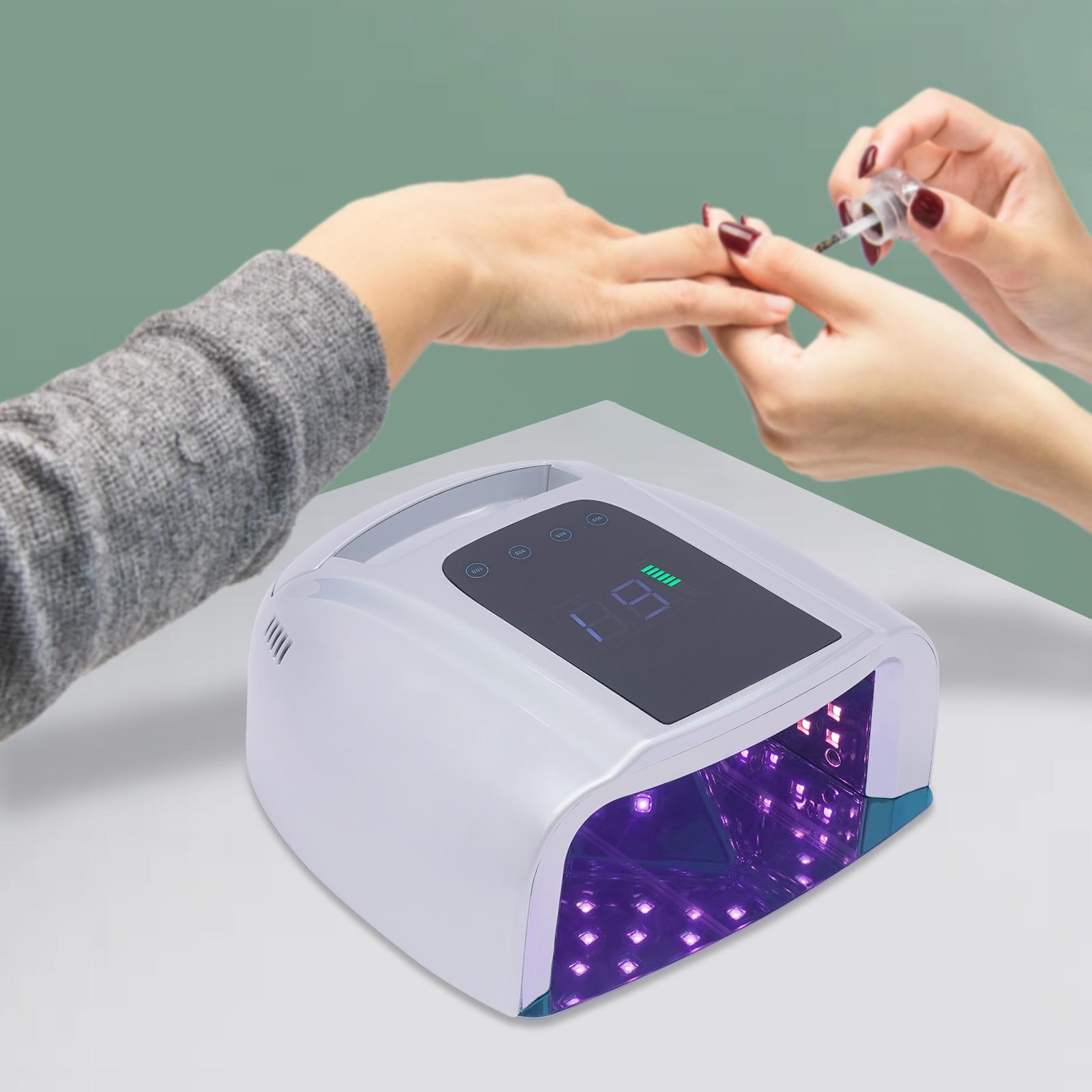 

Rechargeable 96W UV LED Nail Lamp, Portable Nail Dryer, 4 Timer Settings, Auto Smart Sensor, Home Salon Manicure & Pedicure Tool US белый