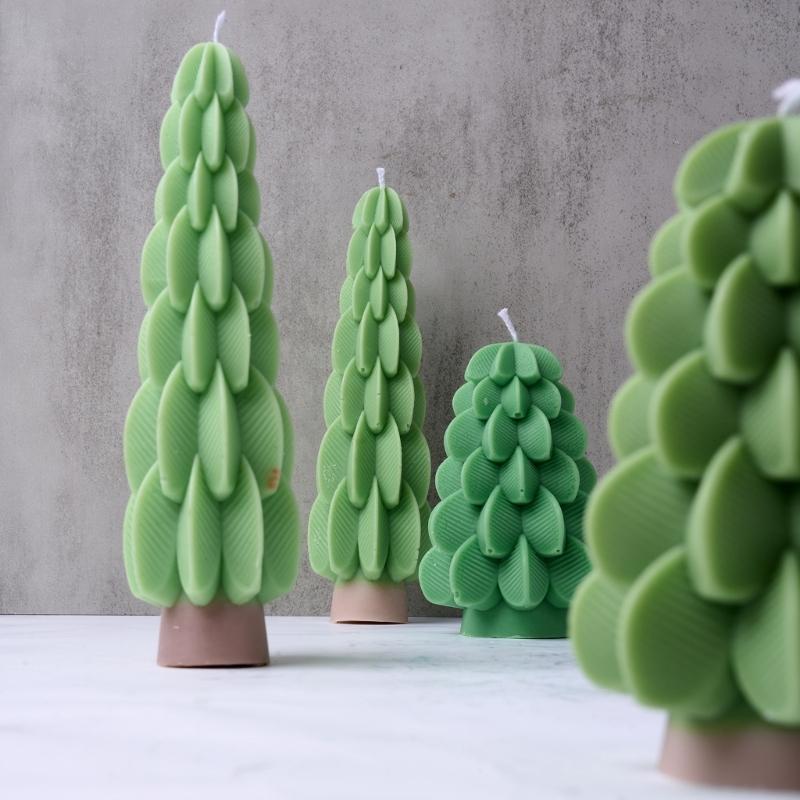 Christmas Tree Shape Silicone Mold for Making Candle Soap Christmas Pillar Candle Silicones Mould For Holiday Decoration