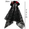 2PCS Black Veil Halloween Rose Flower Headband Costume Cosplay Wedding Mexican Rose Flower Crown Headband Day of The Dead Party