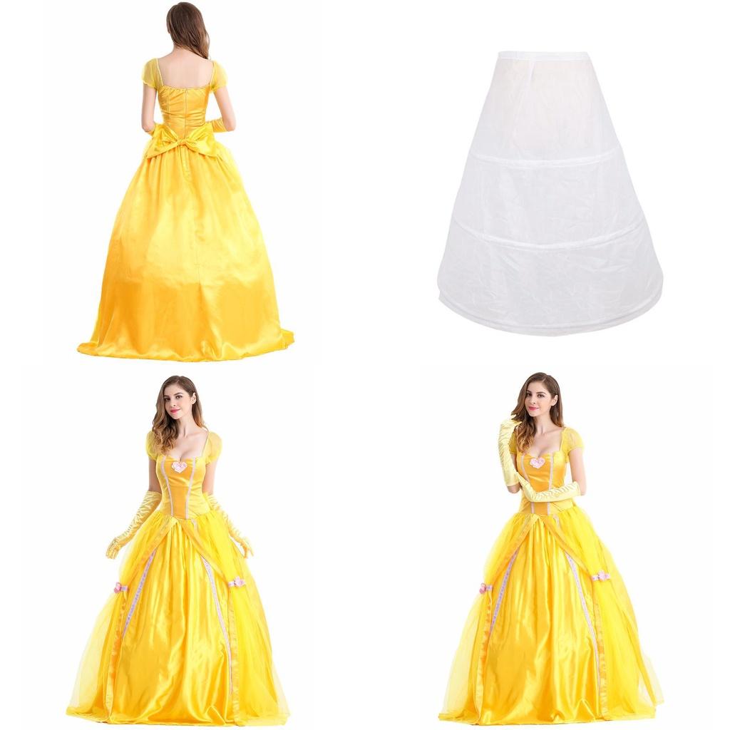 Enchanting Princess Belle Cosplay Fancy Dress For Halloween And Parties