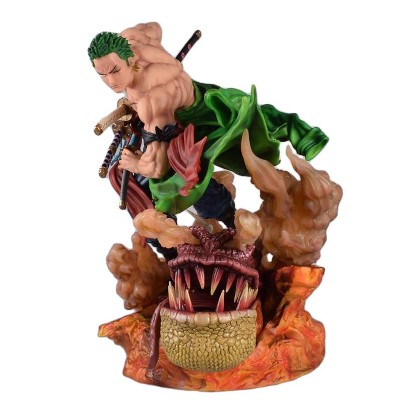 One Piece Action Figure Ls Exquisite Quality Gk Roronoa Zoro Battle 40cm Anime Model Collection Toy Figma Ko Desktop Decoration