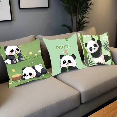 Housse d'oreiller Panda Mignon Décoration de Maison Jeté pour Canapé Lit Voiture Décoration de Chambre Idée Cadeau