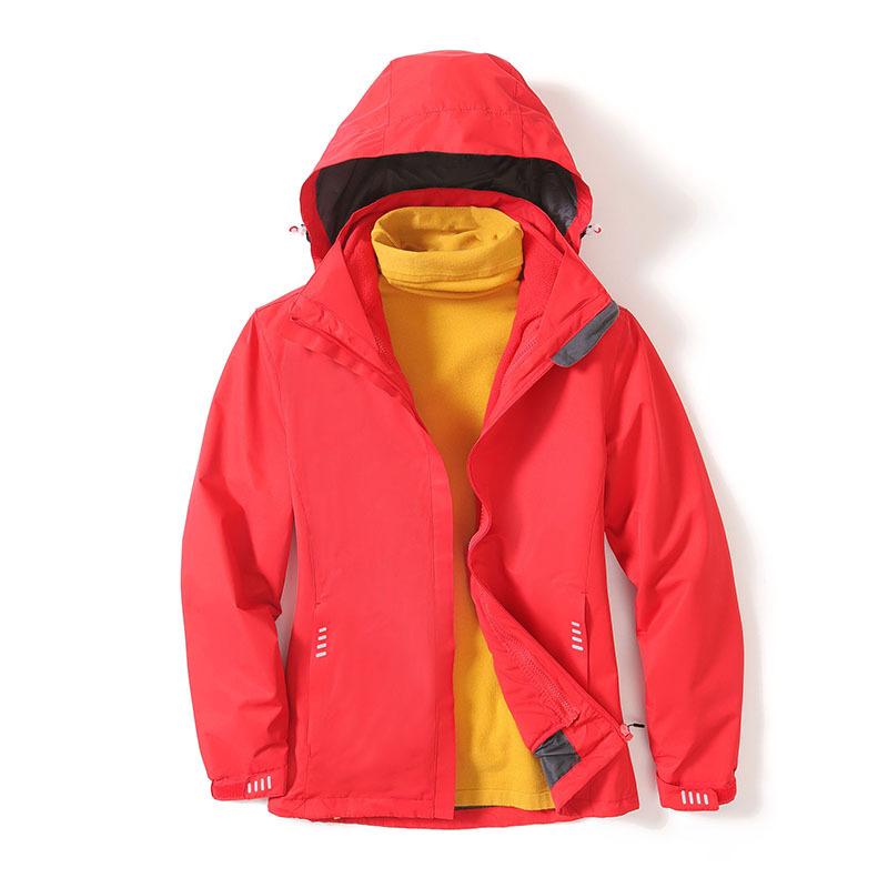 Autumn and Winter Women's Windproof and Waterproof Mountaineering Jacket Three-in-one Fleece Liner Outdoor Clothing