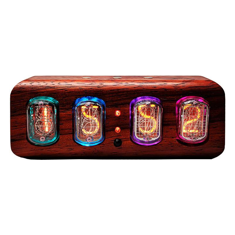 YIZHI Nixie Tube Digital Clock Electronic 4-digit Time Display Creative Retro Desk Clock Decoration Christmas Halloween Gift