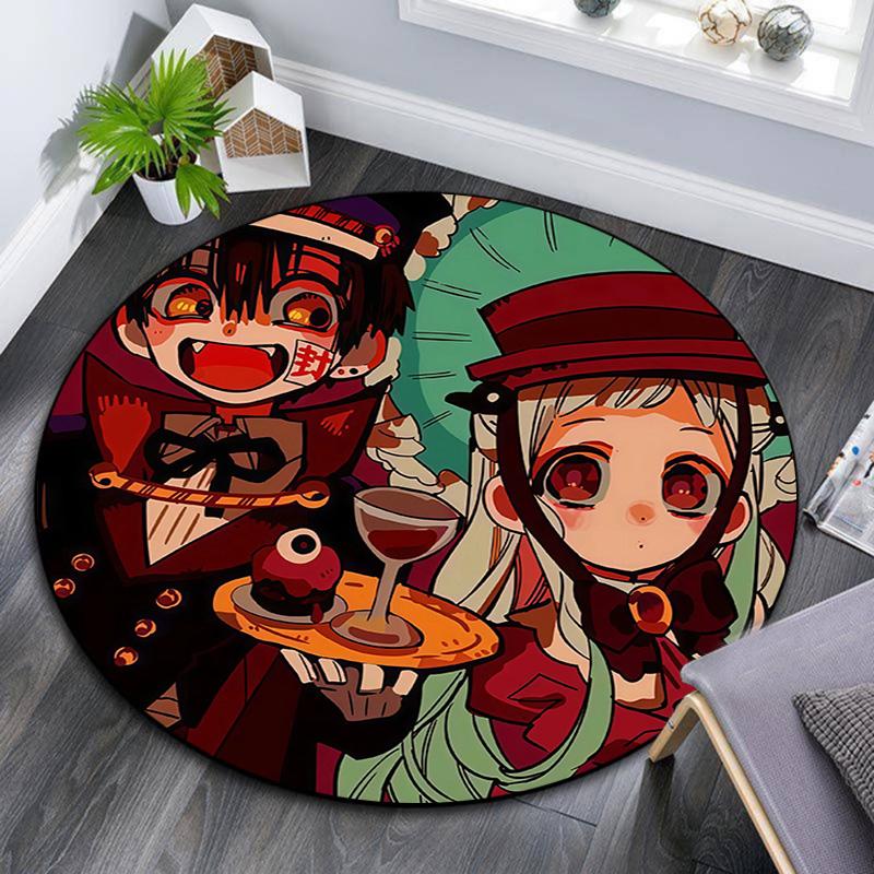 Toilet‑Bound Hanako‑kun Round Area Rug,Carpet Rug for Living Room Bedroom Sofa Playroom Decor,Non-slip Floor Mat