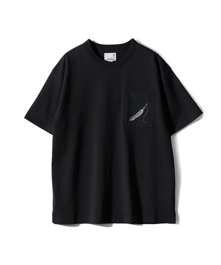 Holliseon Lawrence Short Embroidery T-Shirt Black