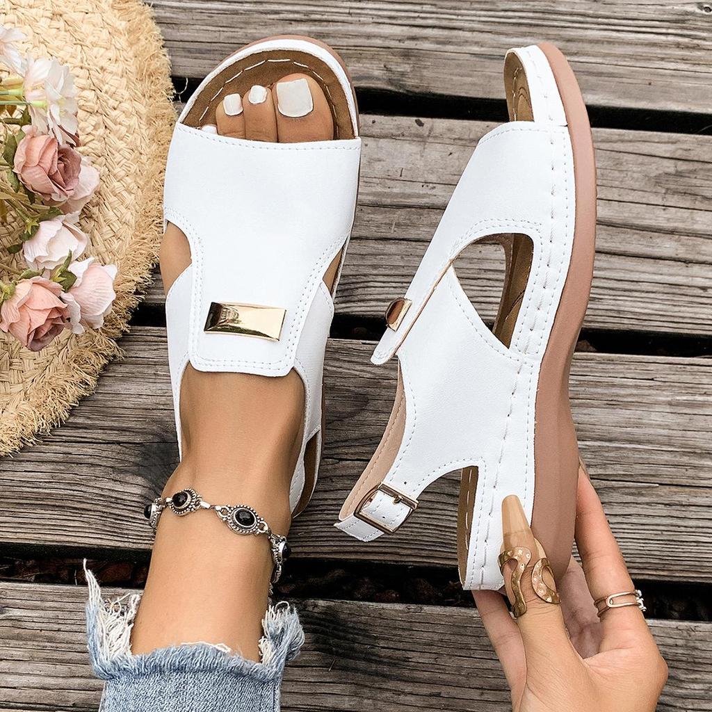 2026 Fashionable Plus Size Open-Toe Wedge Sandals for Women - Comfortable, Lightweight, Versatile, and Stylish Hollow Design