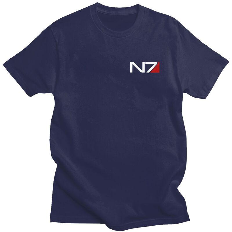 Custom Video Game Mass Effect N7 Tshirt for Men Short Sleeves Leisure T Shirt Tshirt 100 Cotton Tees Gift