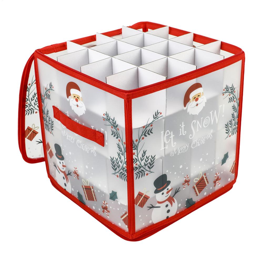 Christmas Ornament Storage Box 64-Grid Seasonal Decorative Ball Organizer Christmas Ornament Keeper with Dividers for Home