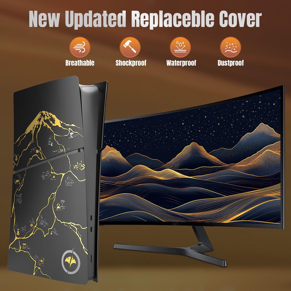 Abdeckplatten Schale Kratzfeste Hülle Panels Schutzhülle Ersatz-Frontplatte für PlayStation 5 Slim/Pro Disc/Digital Edition