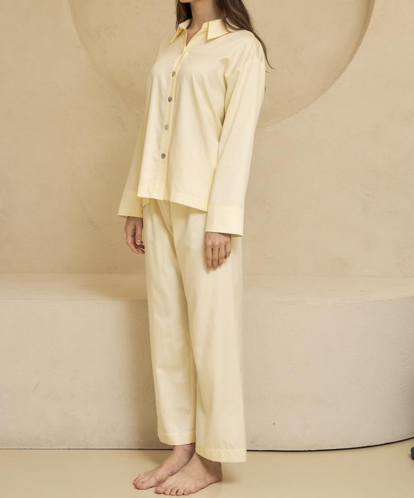 Keontueosong Yellow Cotton Modal Pajama Set