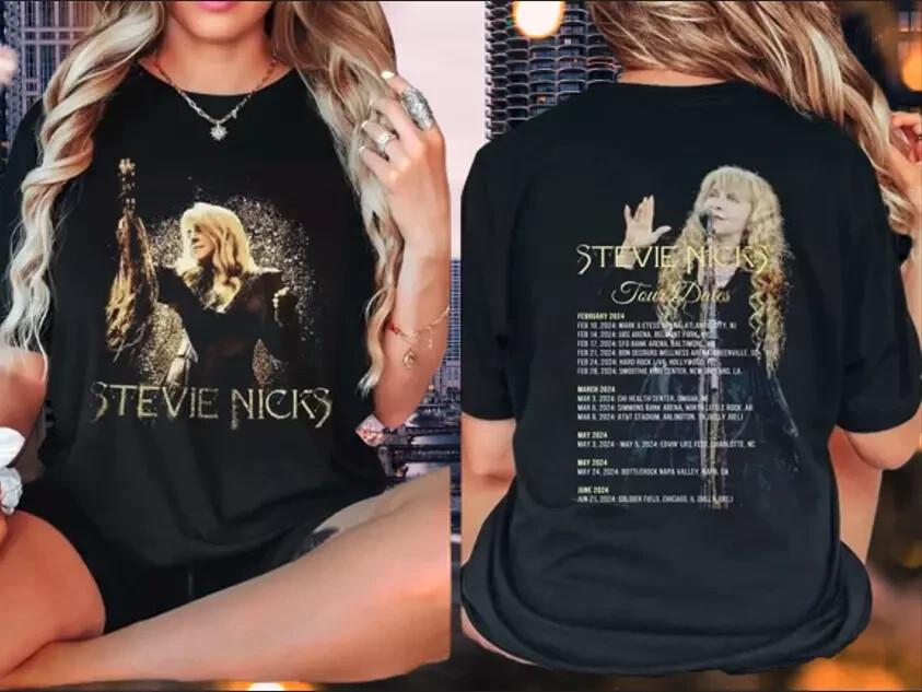 

StevieNicks 2024 Concert Live T-Shirt Fan Gifts Tour Vintage Tee Double Side Unisex T-Shirt S