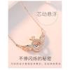 Women Fashion Sweet Angel Wing Zircon Pendant Simple Clavicle Necklace