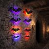 8Pcs PET Material Bat Wall Sticker Stereoscopic Bat Night Light  For DIY Party Decorations